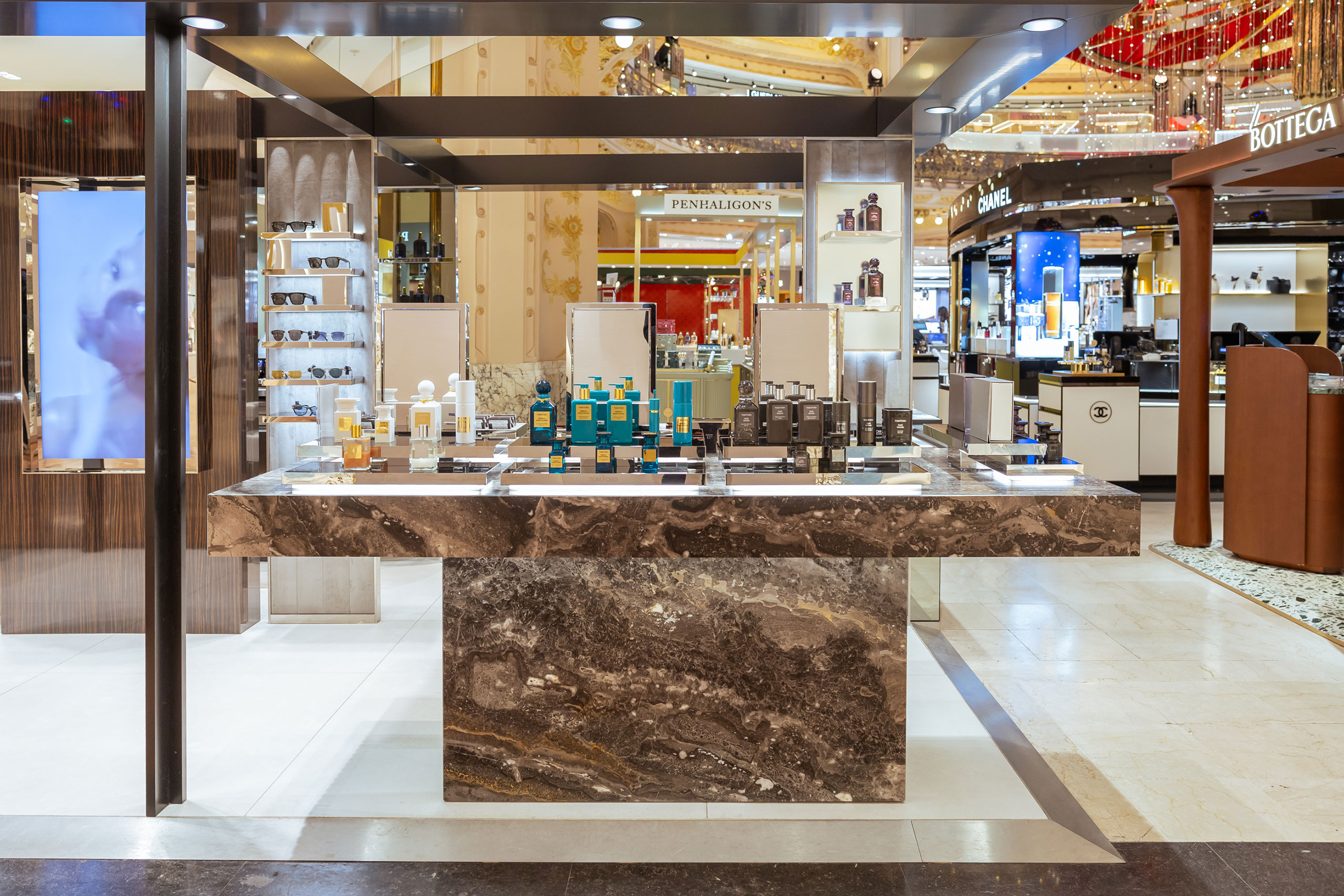 Tom Ford store at Galeries Lafayette Haussmann Paris 2025. Built by TJC